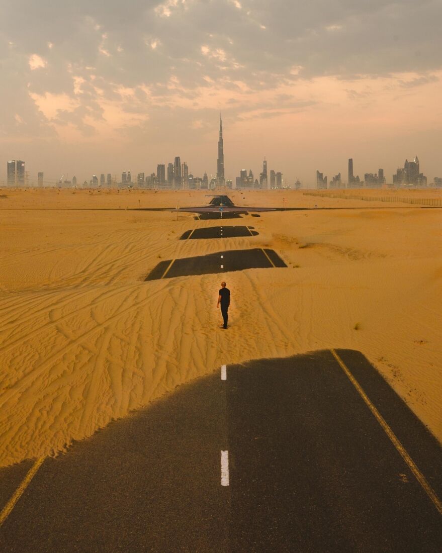 Conceptual desert road