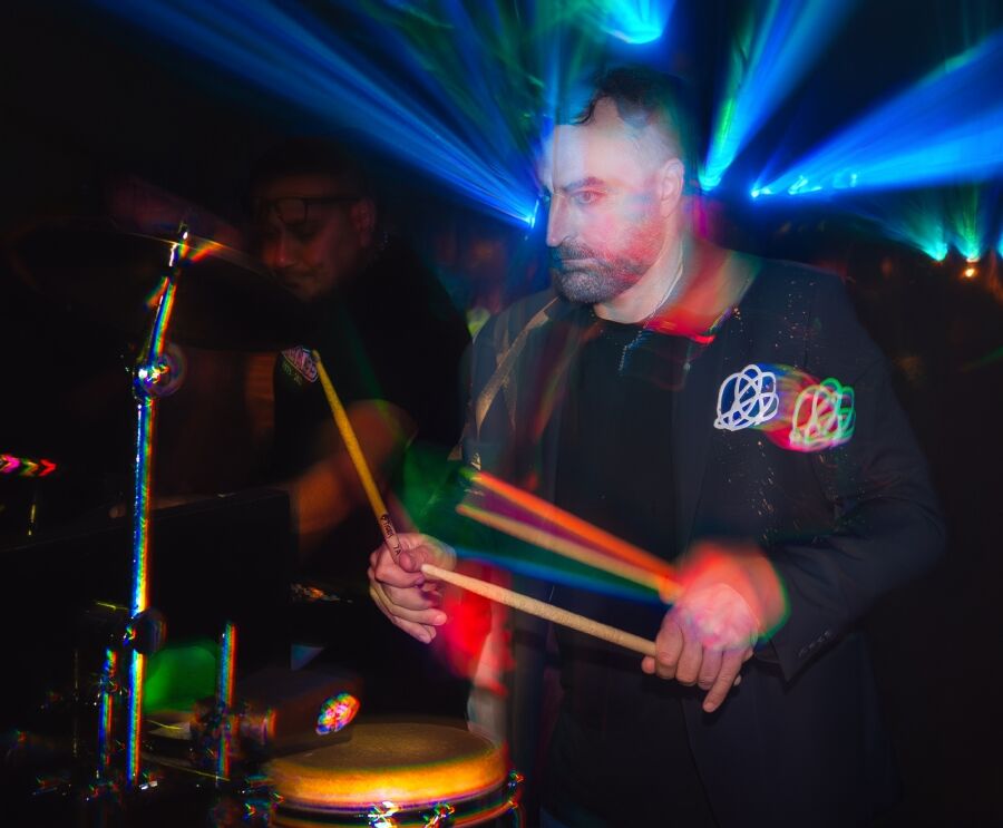 Layered percussion performance
